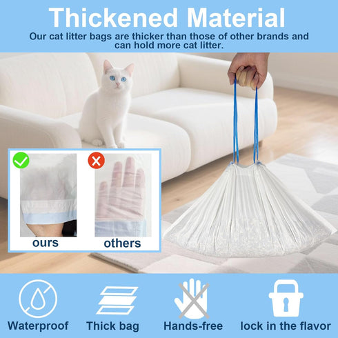 ZPSOX 40 Count 21.6"Opening 11.8"L 2 Thick,2 Packs/40 Counts x Cat Litter Box Liners for Self-Cleaning Cat Litter Box