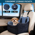 TOPOmerice 30 lbs, Dog Car Seat for Small Dogs, Elevated Pet Booster Seat with Safety Leash & Anti-Slip Base, Washable