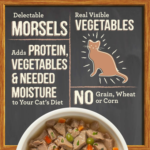 Merrick Purrfect Bistro Bon Appetits Grain Free Wet Cat Food - Turkey Recipe Morsels in Gravy - (24) 3 oz. Pouches