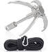Large 4-Claw Grappling Hook with 65ft Rope, Stainless Steel Folding Grapple Hooks for Outdoor Survival