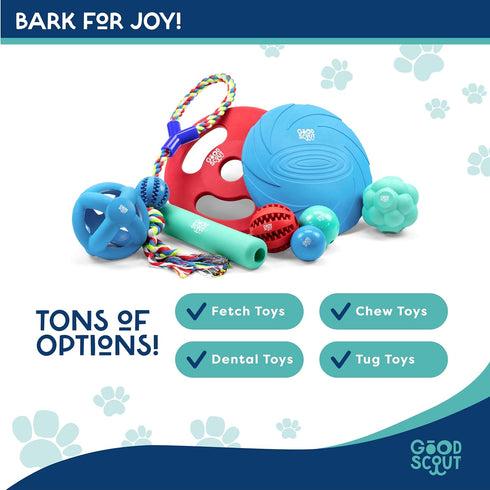Good Scout Tugg Frisbee Dog Fetch Toy - Indoor and Outdoor Rubber Toy for Medium and Large Dogs