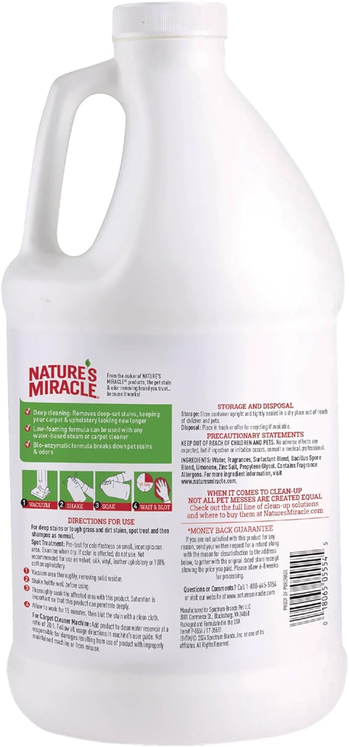 64 Natures Miracle Carpet Shampoo, Deep-Cleaning Pet Stain And Odor Remover, Ounces