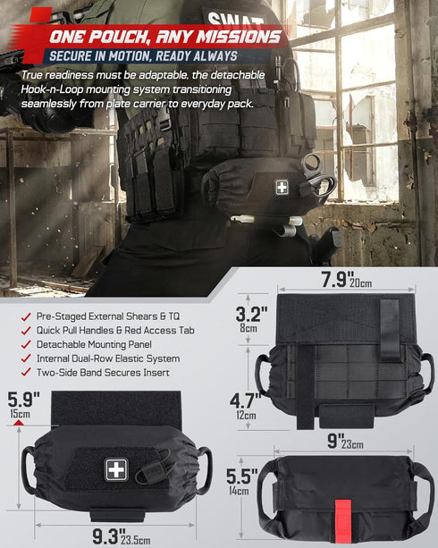 LIVANS Roll Up IFAK Pouch, Medical Drop Dump Pouch MOLLE First Aid Pouches Tactical Dangler Pouches Belt IFAK Bag