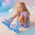 4 NEMONE Mermaid Size Adjustable Light up Roller Skates for Girls, Purple Blue Skates for Toddlers, Beginner Kids