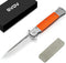 GVDV Folding Pocket Knife, 7Cr17 Stainless Steel EDC Knife with G10 Handle, Safety Liner-Lock, Orange