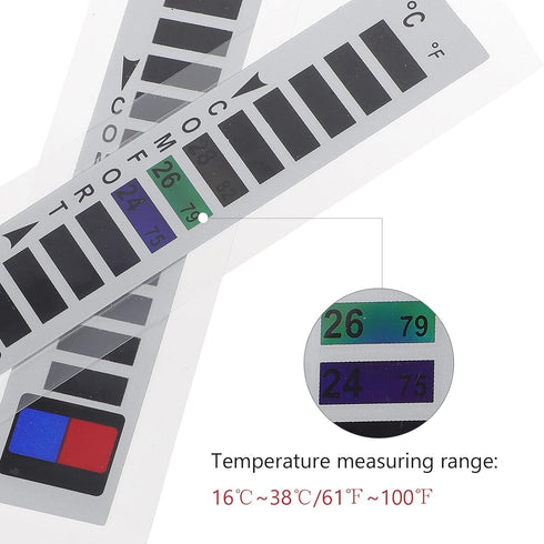 10pcs Liquid Crystal Suite Thermometer Strips for Fish Tank Temperature Gauge and Brewing Supplies