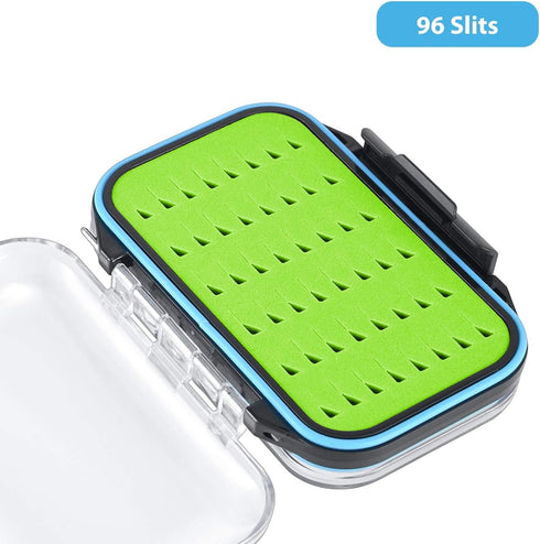 Gonex Fly Boxes for Fly Fishing, Jig Boxes Two-Sided Waterproof Lightweight Box with Easy Grip Transparent Lid, 4.1"x