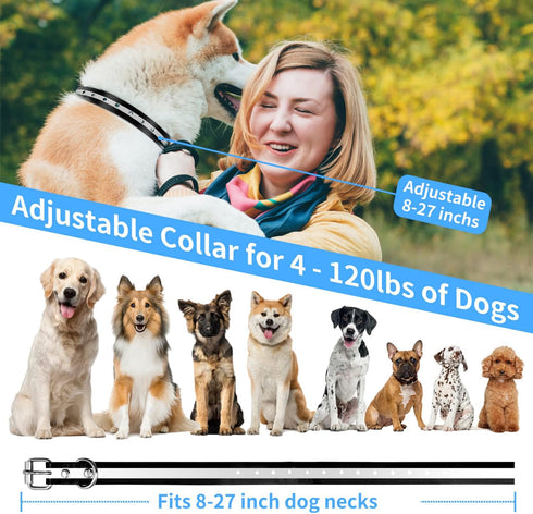 PaiPaitek Bark Collar with Remote, Automatic Training Combo, Beep, Vibration, Shock, Up to 3300ft Range for Dogs