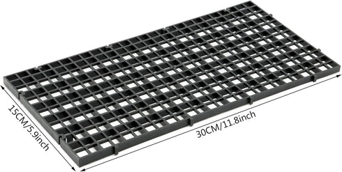 ALEGI Aquarium Plastic Grid Divider Tray, Egg Crate Isolate Board for Fish Tank Bottom (Black 2 Pcs)