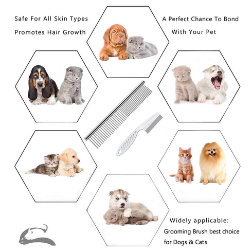 Steel Comb for Dog Grooming - Metal Combs for Dogs, Cats, Small Dog Grooming, Sorxine Pet Comb for Matted Fur