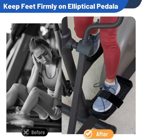 Universal Elliptical Machine Pedals Straps, Adjustable Trainer Straps for Fitness Home Sports Office Accessories