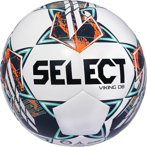 SELECT Viking DB Soccer Ball, Size 5, White/Teal/Orange V24