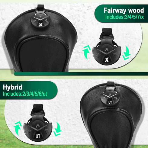 Golf Club Covers Set of 3 or 1PC, Head Covers for Woods and Drivers, Fit Most Golf Clubs