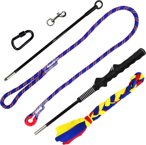 Flirt Pole for Dogs, Interactive Lures Durability Rope, Chase and Tug of War Puppy Toy for Small Medium Dogs