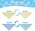 Agroon Summer 2PCS, 4 Dog Bandanas XLarge Pattern Blue Pink Yellow Scarf for Boy and Girl, Triangle Reversible Bibs