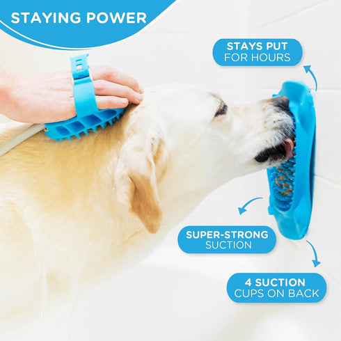 Aquapaw Lick Mat for Dogs, XL Blue with Suction Cups, Secure-Grip Slow Feeder Pad & Shower Lick Toy