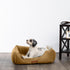 Modern Threads Luxury Dog Bed, Comfortable Tufted Velvet Cushion for Small to Large Dogs, Machine Washable, Caramel