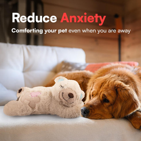 ALL FOR PAWS Heartbeat Puppy Toy for Dogs, Anxiety Relief and Sleep Aid, Plush Heart Beat Snuggling Bear for Small