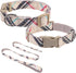 Small Dog Collar and Leash Set, Adjustable Pet Collar for Medium Dogs, 5FT Nylon Leash, Beige M, for Chihuahua, Yorki,