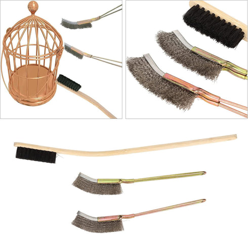 Pssopp 3Pcs Bird Cage Brush, Long Handle Pet Cage Brush Accessories for Small Animals