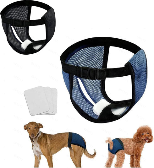 NIHUIFA Reusable Dog Diaper Comfortable Adjustable Waistband Nappies Protective Pants for Pet Female Dog Heat Outdoor