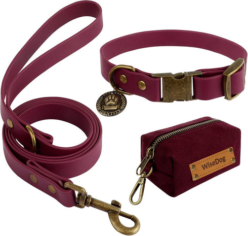 Wisedog Dog Collar and Leash Set Combo, Adjustable Pet Collars with Leashes for Small Medium Large Dogs