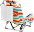 MUCDBPS 5 Folding Beach Chair Lightweight, Folding Webbed Lawn Beach Chair for Adults with Headrest and Cup Holder,Low