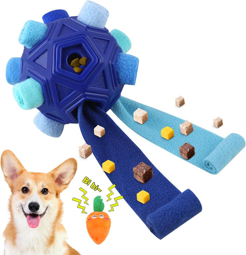Dog Snuffle Ball, Interactive Puzzle Toy for Natural Foraging Skills, Slow Feeder for Training and Stress Relief, Blue