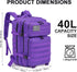 G4Free 40L Military Tactical Backpack - 3 Day Assault Survival Molle Pack, Bug Out Bag, Fishing Rucksack