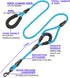 Dog Leash, 5 FT Heavy Duty Double Handle with Comfortable Padded and Reflective for All Dog Sizes (Rope-Blue)