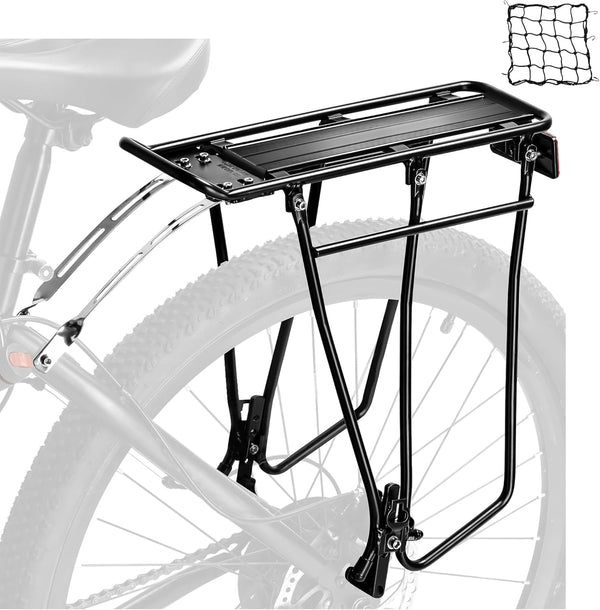 YONTUO Rear Bike Rack, Bicycle Pannier Rack with Extra Long Tubular Mounting Brackets, Adjustable Fit 26”-29”