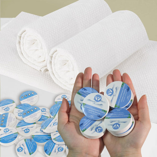Cvwjz 48PCS Extra Large Disposable Washcloths for Travel, Compressed Face Towels Tablets, Extra
