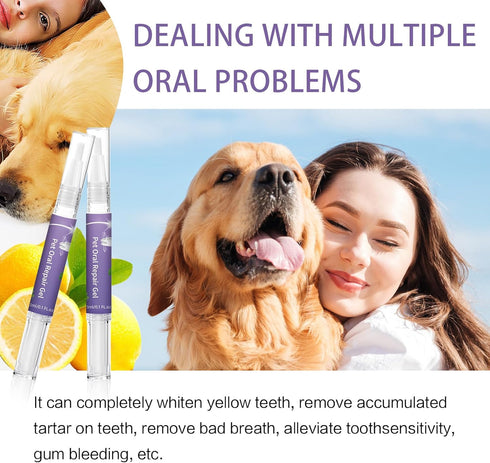 YILEST (3Pcs) Pet Oral Repair Gel - Pet Oral Restoration Whitening Gel, Cleaner Teeth & Fresher Breath, Without