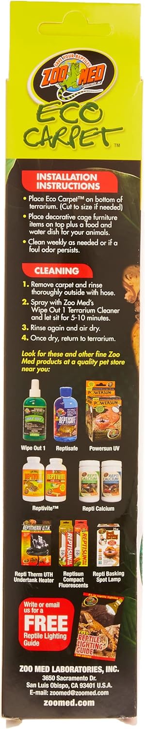 ZooMed Eco Cage Carpet, 13”x48” for 55 Gallon Tanks