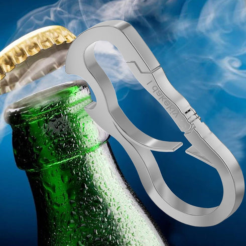 Idakekiy Dual Carabiner Keychain Multi Tool with Key Chain Bottle Opener