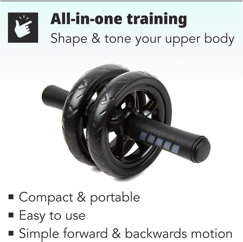 H&S Ab Roller Wheel for Abs Workout - Abdominal Core Exercise Equipment with Extra Thick Knee Pad Mat