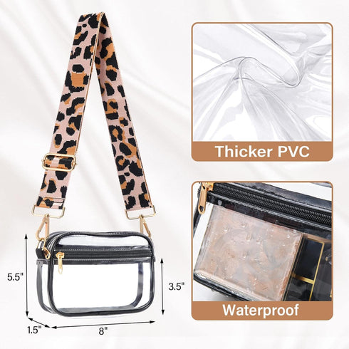 HULISEN Clear Crossbody Bag, Stadium Approved Transparent Handbag for Women, Concerts & Sports Events