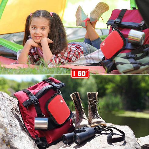 I GO 85 Pieces Hard Shell Mini Compact First Aid Kit, Small Personal Emergency Survival Kit for Travel