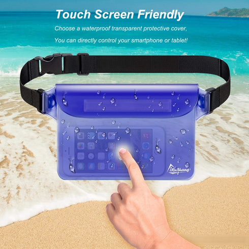 Waterproof Pouch, Waterproof Waist Pouch 2-Pack, Waterproof Fanny Pack for Boating, Swimming, Fishing, Keep Valuables