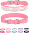 Petank Dog Collar for Small Medium Large Dogs, Bling Girl Dog Collars, Pink Rhinestone Puppy Collars (M, Pink)