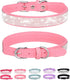Petank Dog Collar for Small Medium Large Dogs, Bling Girl Dog Collars, Pink Rhinestone Puppy Collars (M, Pink)