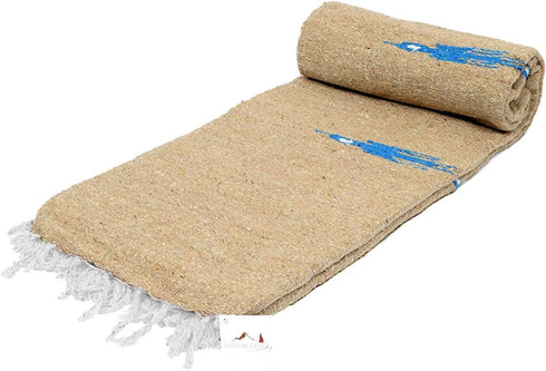 Tan/Khaki Thunderbird Thick Yoga Blanket or Throw - Made for Yoga