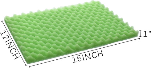 Aquarium Filter Media Bio Sponge Pad 16 x 12 x 1 inch, Set of 3 Fish Pond Foam Filter 20/30/40 ppi