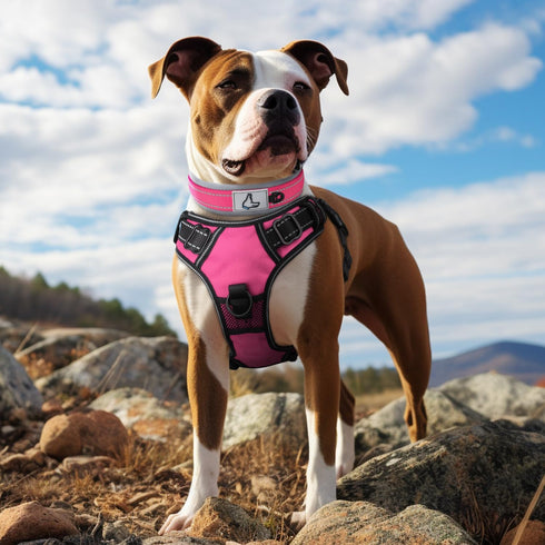 Joytale Neoprene Padded Dog Collars for Medium Dogs, 11 Colors, Reflective Wide Durable Metal Buckle, Hotpink