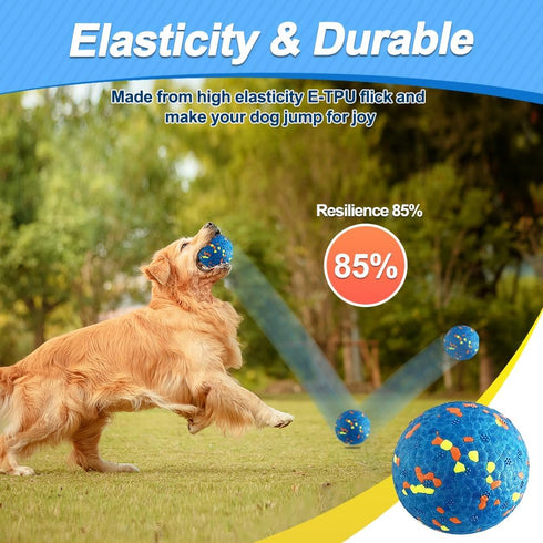 Dog Balls, Tennis Ball Toys for Aggressive Chewers, 3'' Diameter Durable Fetch Balls for Large and Medium Dogs