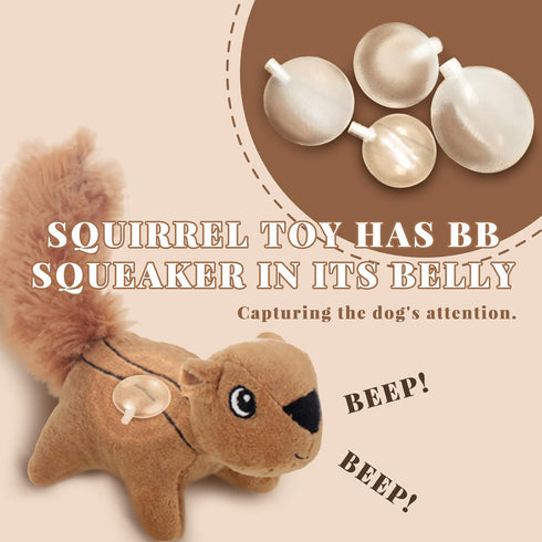 Laifug Hidden Squirrel Plush Dog Toy Interactive Squeaky Dog Toy Hide and Seek, XL