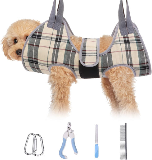 BEAUTYZOO Dog Grooming Hammock for Small Dogs Cat, Dog Sling for Nail Trimming/Clipping, Dog Hanging Harness Holder
