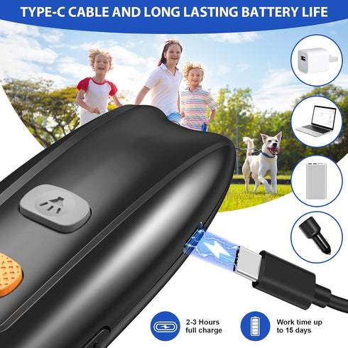 Ultrasonic Dog Barking Control Device, Anti Barking Silencer with 3 Training Modes and LED Light