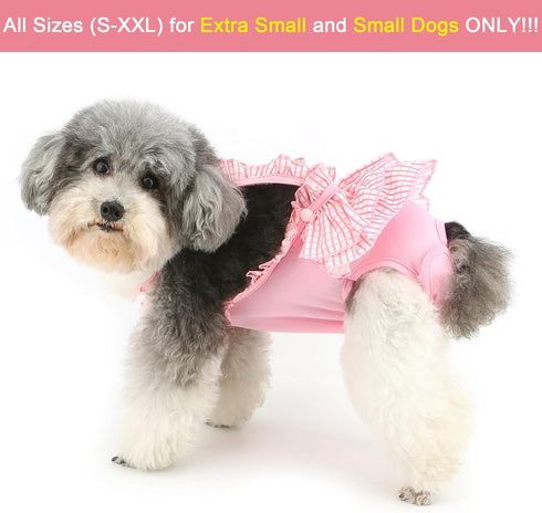 Zunea Washable Female Small Dog Diapers for XS/S Size Dogs Adjustable Suspender Reusable Puppy Sanitary Diaper Pantie