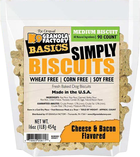 K9 Granola Factory Simply Biscuits With Cheese And Bacon, Medium